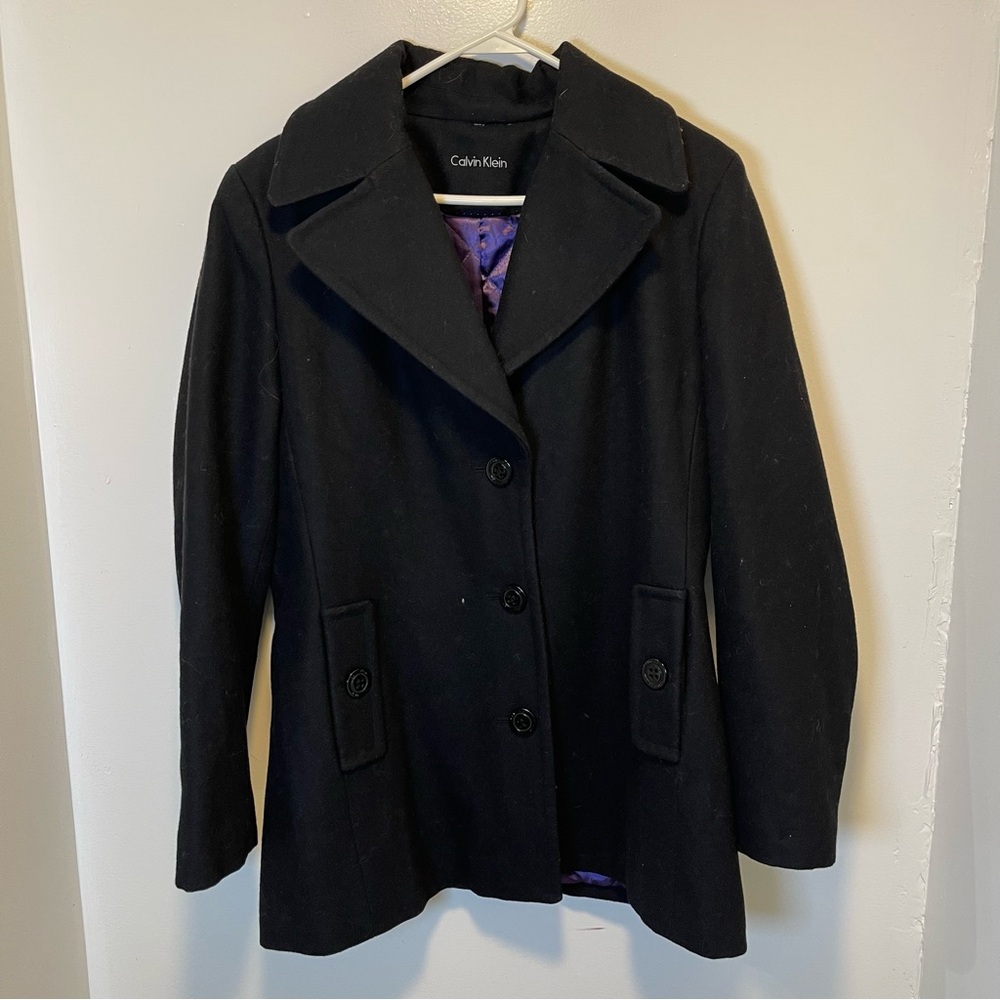 Calvin Klein‎ Black longer coat women’s size large